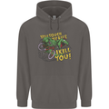 T-Rex Dinosaur Funny Cycling Cyclist Mens 80% Cotton Hoodie Charcoal