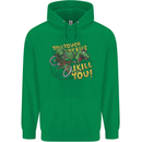 T-Rex Dinosaur Funny Cycling Cyclist Mens 80% Cotton Hoodie Irish Green