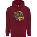 T-Rex Dinosaur Funny Cycling Cyclist Mens 80% Cotton Hoodie Maroon