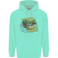 T-Rex Dinosaur Funny Cycling Cyclist Mens 80% Cotton Hoodie Peppermint