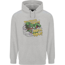 T-Rex Dinosaur Funny Cycling Cyclist Mens 80% Cotton Hoodie Sports Grey