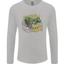 T-Rex Dinosaur Funny Cycling Cyclist Mens Long Sleeve T-Shirt Sports Grey