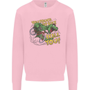 T-Rex Dinosaur Funny Cycling Cyclist Mens Sweatshirt Jumper Light Pink