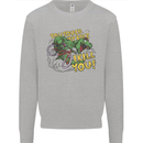 T-Rex Dinosaur Funny Cycling Cyclist Mens Sweatshirt Jumper Sports Grey