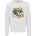 T-Rex Dinosaur Funny Cycling Cyclist Mens Sweatshirt Jumper White