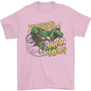 T-Rex Dinosaur Funny Cycling Cyclist Mens T-Shirt 100% Cotton Light Pink