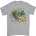 T-Rex Dinosaur Funny Cycling Cyclist Mens T-Shirt 100% Cotton Sports Grey