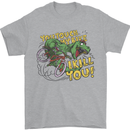 T-Rex Dinosaur Funny Cycling Cyclist Mens T-Shirt 100% Cotton Sports Grey