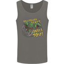 T-Rex Dinosaur Funny Cycling Cyclist Mens Vest Tank Top Charcoal