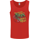 T-Rex Dinosaur Funny Cycling Cyclist Mens Vest Tank Top Red