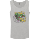 T-Rex Dinosaur Funny Cycling Cyclist Mens Vest Tank Top Sports Grey
