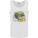 T-Rex Dinosaur Funny Cycling Cyclist Mens Vest Tank Top White