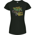 T-Rex Dinosaur Funny Cycling Cyclist Womens Petite Cut T-Shirt Black