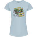T-Rex Dinosaur Funny Cycling Cyclist Womens Petite Cut T-Shirt Light Blue