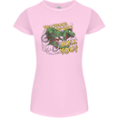 T-Rex Dinosaur Funny Cycling Cyclist Womens Petite Cut T-Shirt Light Pink