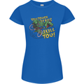 T-Rex Dinosaur Funny Cycling Cyclist Womens Petite Cut T-Shirt Royal Blue