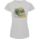 T-Rex Dinosaur Funny Cycling Cyclist Womens Petite Cut T-Shirt Sports Grey