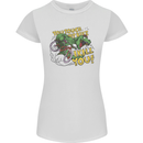 T-Rex Dinosaur Funny Cycling Cyclist Womens Petite Cut T-Shirt White