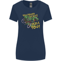 T-Rex Dinosaur Funny Cycling Cyclist Womens Wider Cut T-Shirt Navy Blue