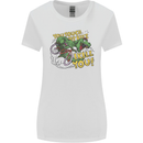 T-Rex Dinosaur Funny Cycling Cyclist Womens Wider Cut T-Shirt White