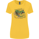 T-Rex Dinosaur Funny Cycling Cyclist Womens Wider Cut T-Shirt Yellow