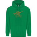 T-Rex Dinosaure Riding a Bicycle Cycling Childrens Kids Hoodie Irish Green