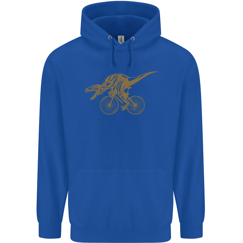 T-Rex Dinosaure Riding a Bicycle Cycling Childrens Kids Hoodie Royal Blue