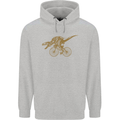 T-Rex Dinosaure Riding a Bicycle Cycling Childrens Kids Hoodie Sports Grey