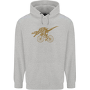 T-Rex Dinosaure Riding a Bicycle Cycling Childrens Kids Hoodie Sports Grey