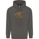 T-Rex Dinosaure Riding a Bicycle Cycling Childrens Kids Hoodie Storm Grey