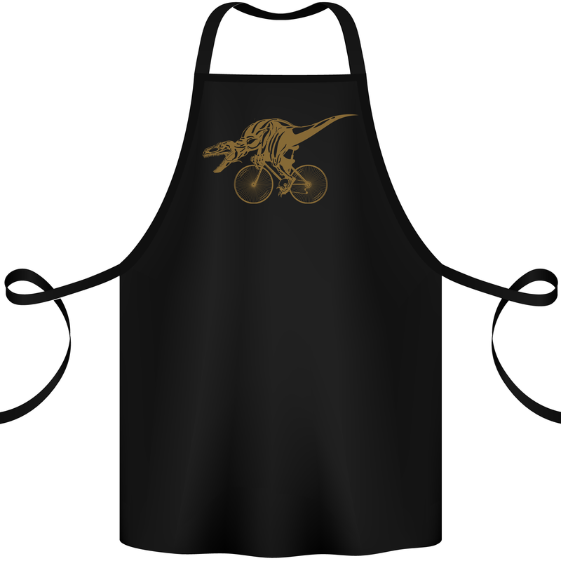 T-Rex Dinosaure Riding a Bicycle Cycling Cotton Apron 100% Organic Black