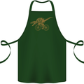 T-Rex Dinosaure Riding a Bicycle Cycling Cotton Apron 100% Organic Forest Green