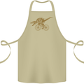 T-Rex Dinosaure Riding a Bicycle Cycling Cotton Apron 100% Organic Khaki