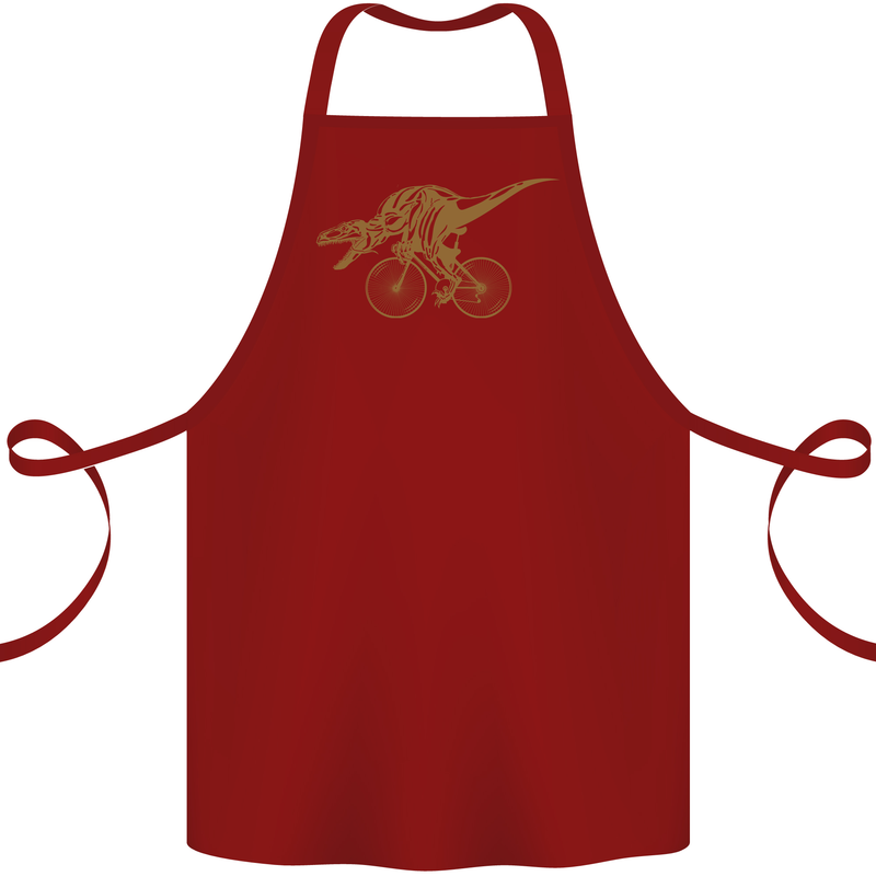 T-Rex Dinosaure Riding a Bicycle Cycling Cotton Apron 100% Organic Maroon