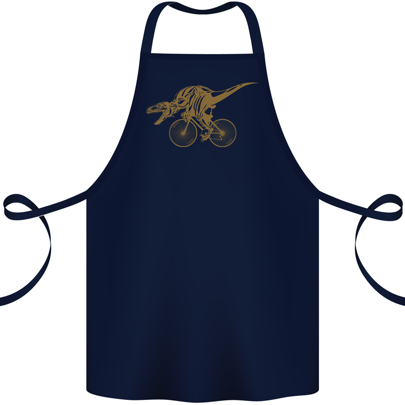 T-Rex Dinosaure Riding a Bicycle Cycling Cotton Apron 100% Organic Navy Blue