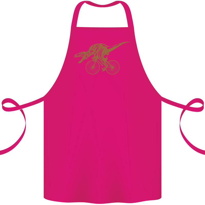 T-Rex Dinosaure Riding a Bicycle Cycling Cotton Apron 100% Organic Pink