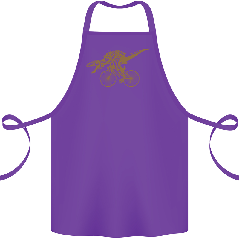 T-Rex Dinosaure Riding a Bicycle Cycling Cotton Apron 100% Organic Purple