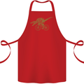 T-Rex Dinosaure Riding a Bicycle Cycling Cotton Apron 100% Organic Red