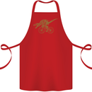 T-Rex Dinosaure Riding a Bicycle Cycling Cotton Apron 100% Organic Red