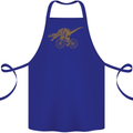 T-Rex Dinosaure Riding a Bicycle Cycling Cotton Apron 100% Organic Royal Blue
