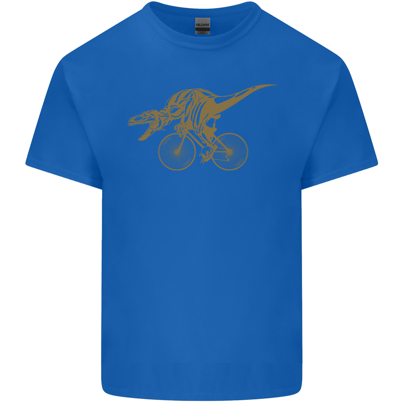 T-Rex Dinosaure Riding a Bicycle Cycling Kids T-Shirt Childrens Royal Blue