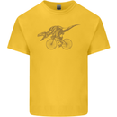 T-Rex Dinosaure Riding a Bicycle Cycling Kids T-Shirt Childrens Yellow