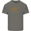 T-Rex Dinosaure Riding a Bicycle Cycling Mens Cotton T-Shirt Tee Top Charcoal
