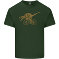 T-Rex Dinosaure Riding a Bicycle Cycling Mens Cotton T-Shirt Tee Top Forest Green
