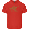 T-Rex Dinosaure Riding a Bicycle Cycling Mens Cotton T-Shirt Tee Top Red