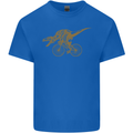 T-Rex Dinosaure Riding a Bicycle Cycling Mens Cotton T-Shirt Tee Top Royal Blue