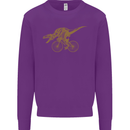 T-Rex Dinosaure Riding a Bicycle Cycling Mens Sweatshirt Jumper Purple