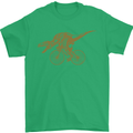 T-Rex Dinosaure Riding a Bicycle Cycling Mens T-Shirt Cotton Gildan Irish Green