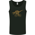 T-Rex Dinosaure Riding a Bicycle Cycling Mens Vest Tank Top Black