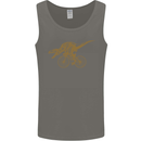 T-Rex Dinosaure Riding a Bicycle Cycling Mens Vest Tank Top Charcoal